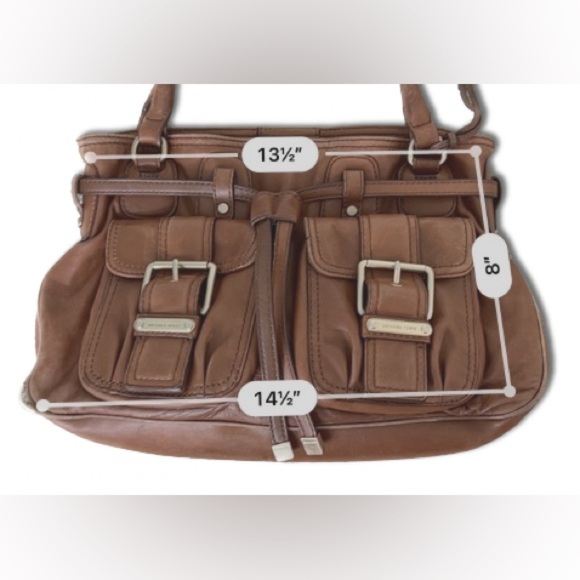 Vintage Michael Kors handbag in softest saddle brown leather with brass hardware - Picture 8 of 9